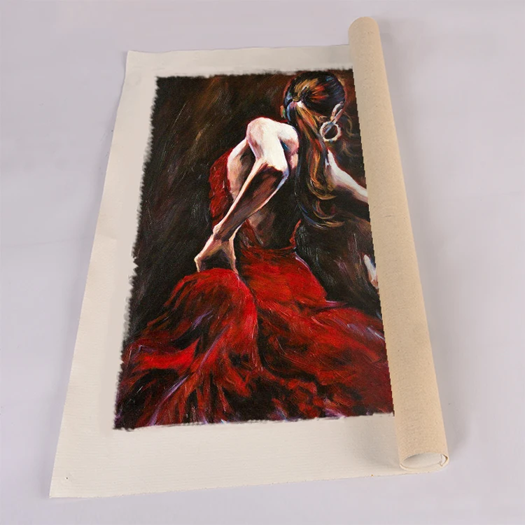 Modern art abstract red dress beauty portrait decorative painting professional handmade custom figure oil painting