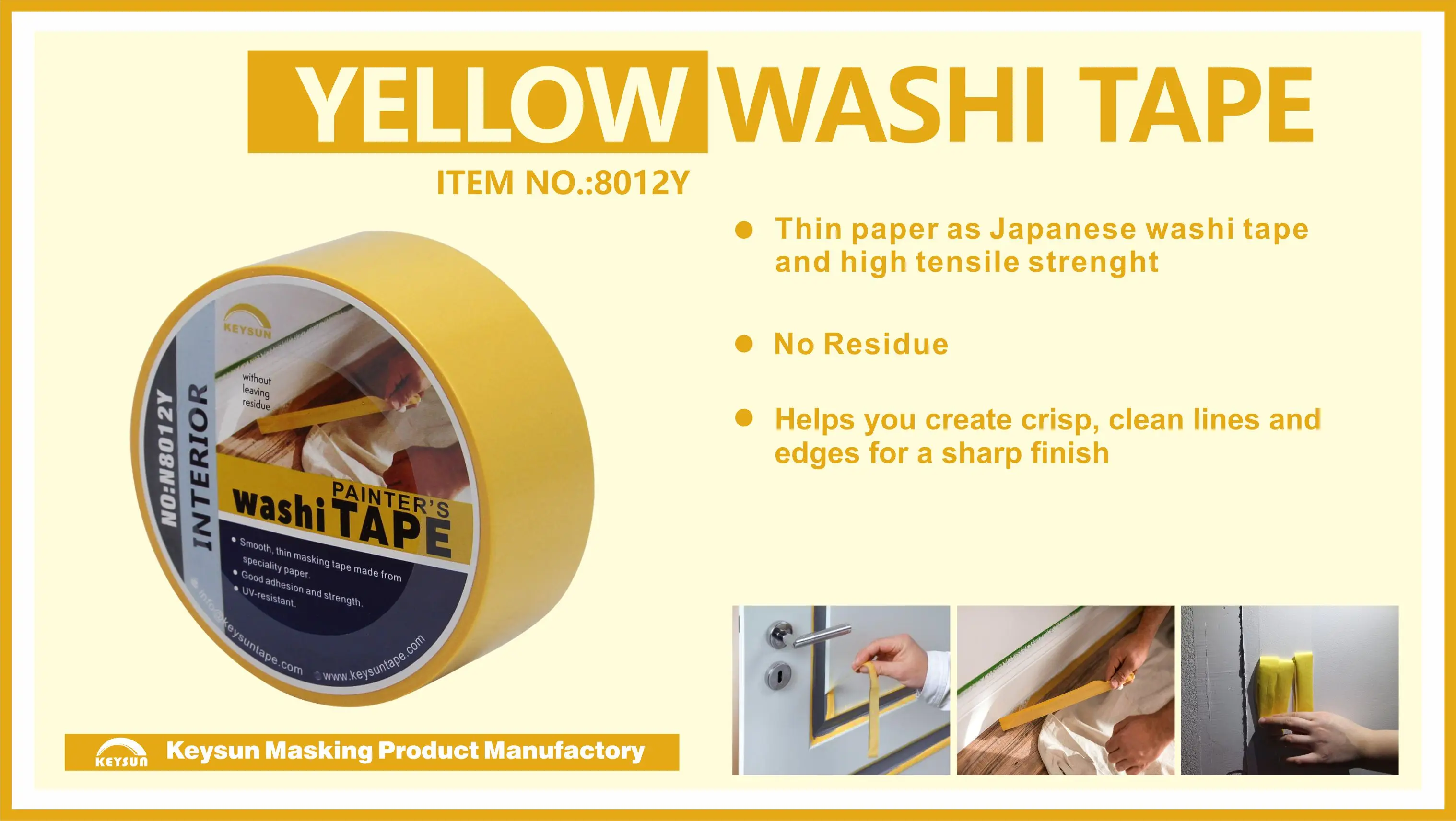 Keysun japanese  yellow washi tape