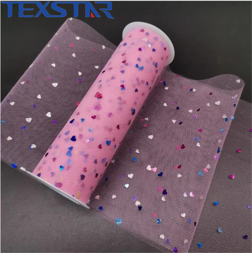 Лидер продаж 2020, тюль в рулоне с радужными сердцами, блестящая Тюлевая катушка для пачки