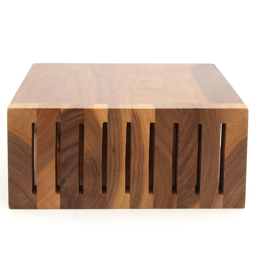 Kitchen knife accessories wood magnet knife holder wooden knife block stand wholesale acacia wood power magnetic block