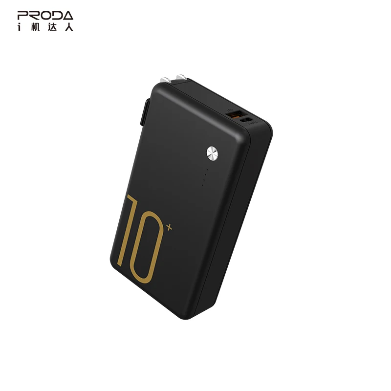 PRODA/AZEADA  Fast Charging Power Bank 10000mAh Rohs Power Bank With Hided Charger External Emergency Power Station