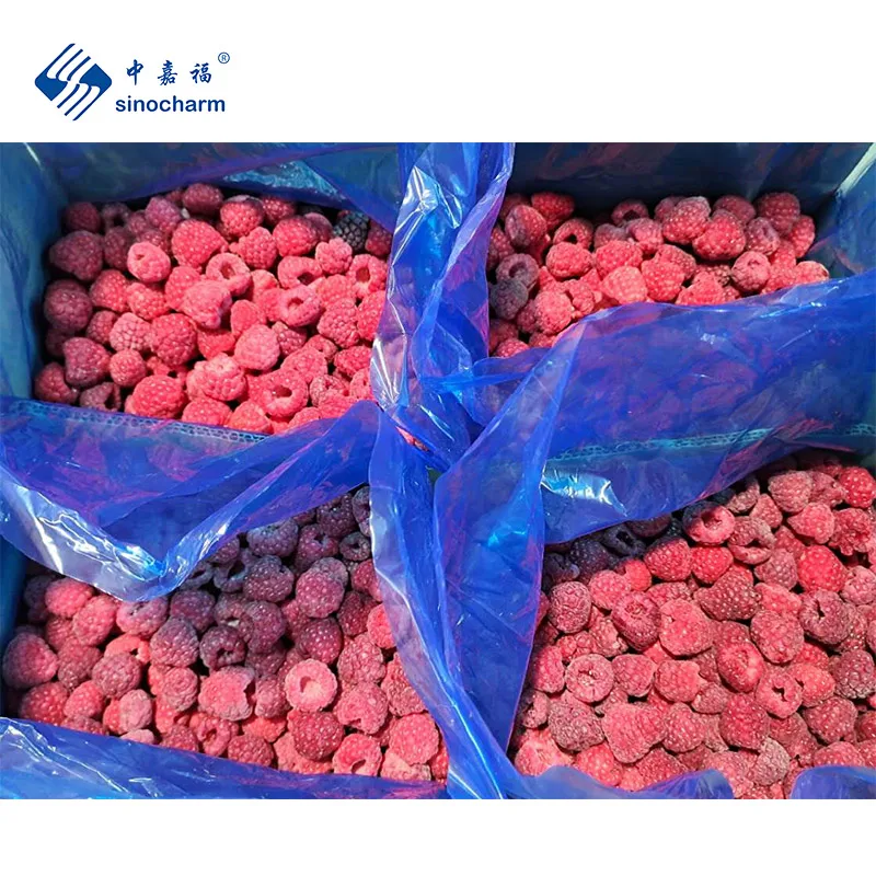 Sinocharm Frozen Organic Raspberries 95% Whole 5% Crumble Bulk IQF Organic Raspberry from China