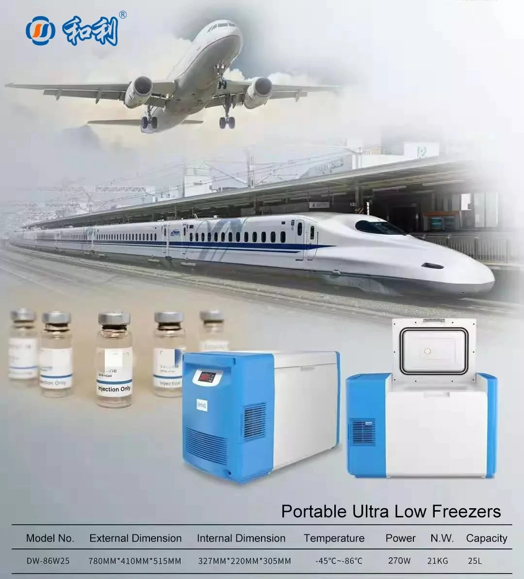 -80 DC Portable Freezer  Mini Medical Freezer Vaccine Transport Using