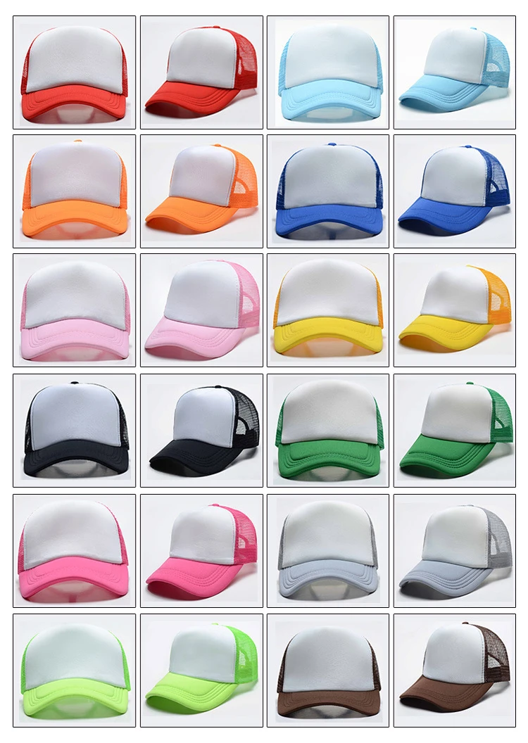 Wholesale Mesh Trucker Hat Hip Hop Cotton Blank Casquette Baseball Custom Logo Print 5 Panel Embroidered Sports Caps