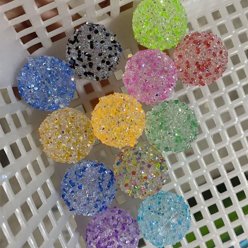 20mm Mix Diy Rhinestone Beads Disco Chunky Gumball Beads Kids Acrylic Shiny Bubblegum Beads For Pen Necklace Jewelry Making
