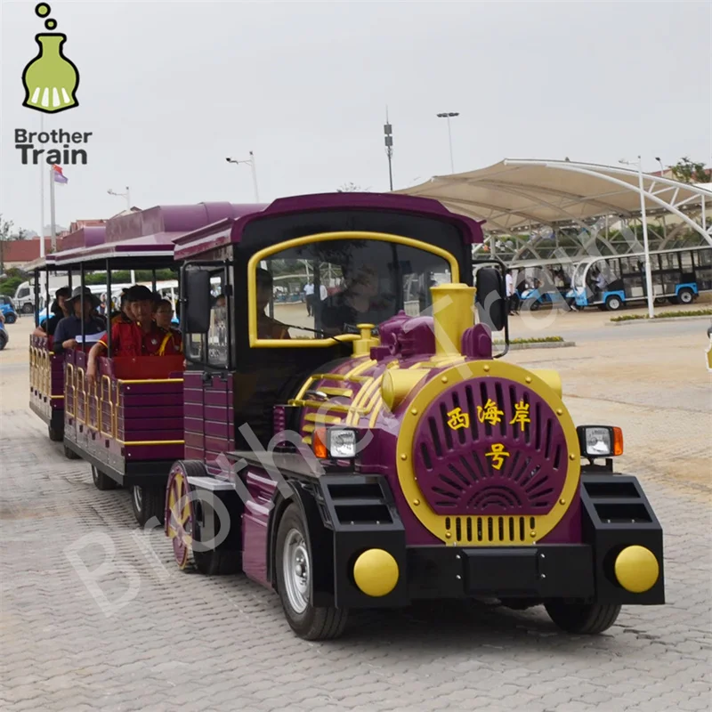 Big Capacity And Power Tourist Attraction Sightseeing Trackless Train Road Steam Effect Tour Train Ride For Adult On Sale