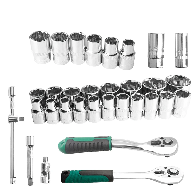 Professional Mechanic Car Tools Auto Repair Home Use Tool Kit 32/37Pcs Socket Ratchet Spanner Wrench Set