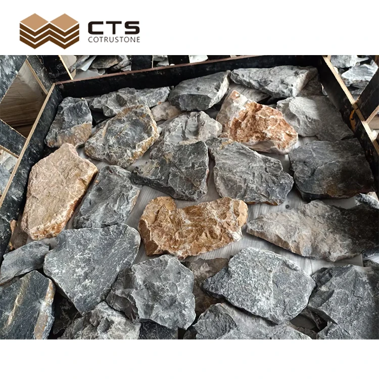 China Factory Cheapest Outdoor Random Dark Blue Slate Quartzite Natural Stone Limestone Wall Cladding Pieces (1600574764344)