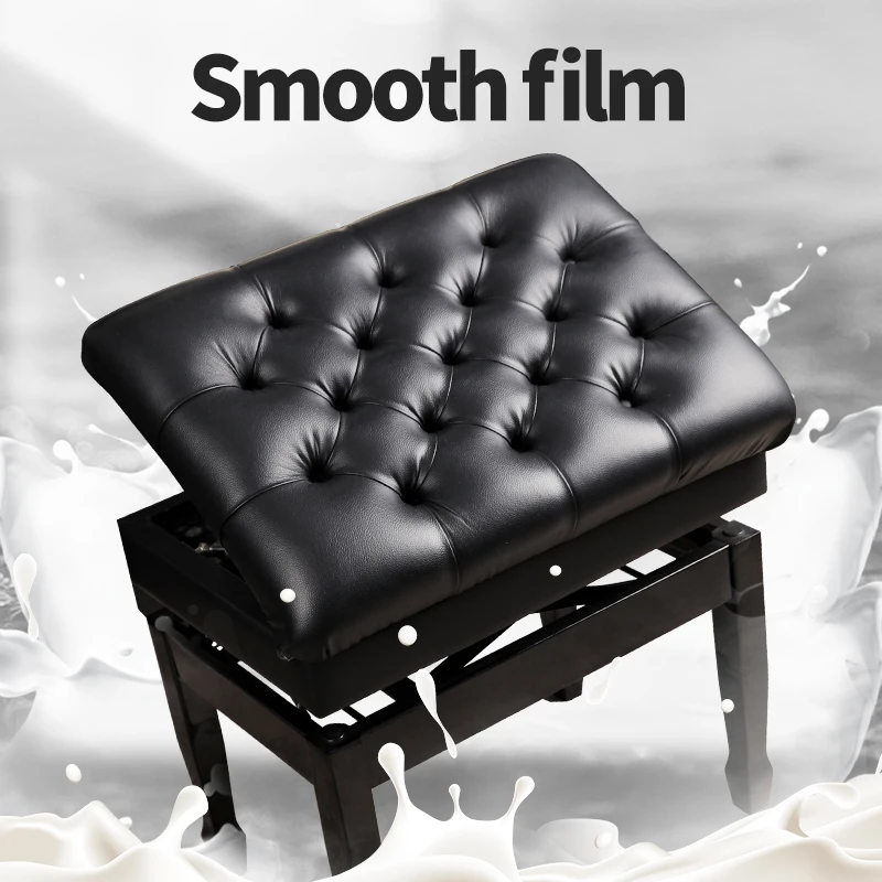 VELMER high-end  hydraulic adjustable wooden double seats adjustable piano stool bench