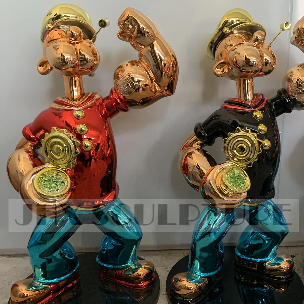 Famous Art Decoration 4 Colors Small Popeye Statue Resin Popeye Sculpture Home Decoration