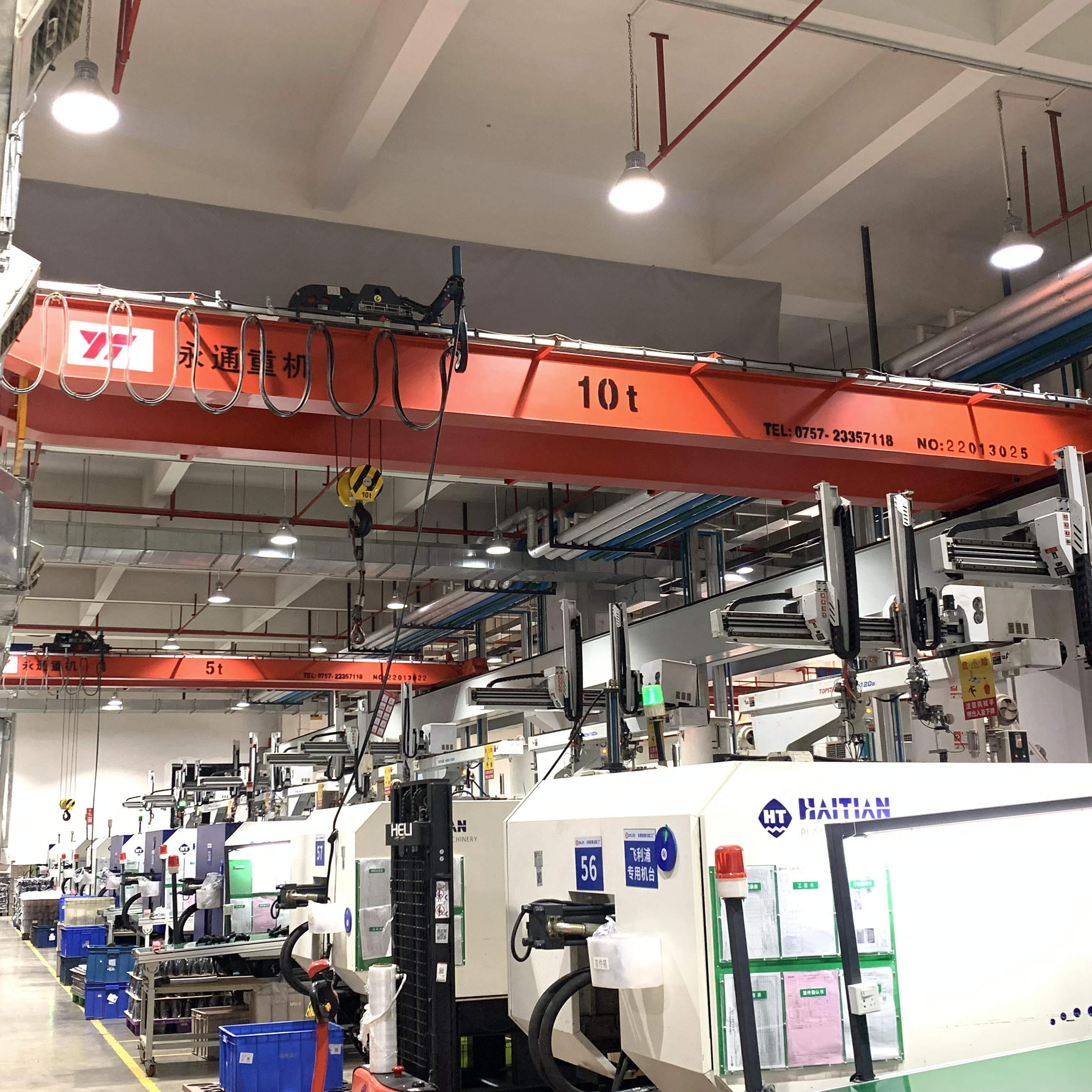 Bridge crane 5ton 10ton double girder overhead crane with hoist trolley for sale