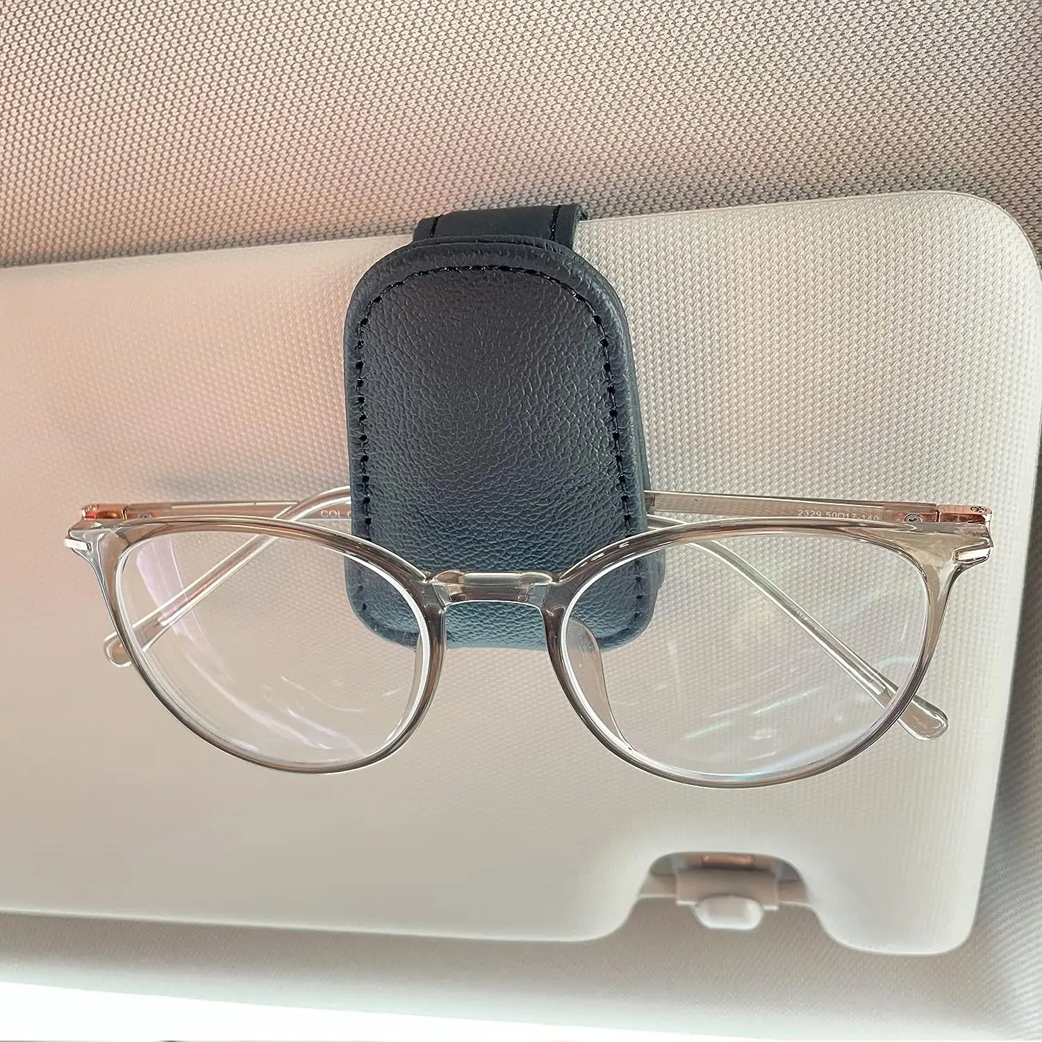 Glasses Clip Eyeglass Organizer Storage Auto Interior Accessories Magnetic Leather Sunglasses Holder For Car Sun Visor