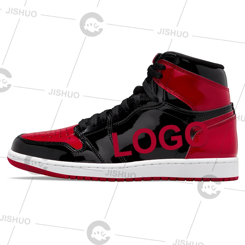 G5 Quality AJ 1s Bred Patent High Quality Leather Sneakers for Men High Basketball Shoes Zapatillas for Women