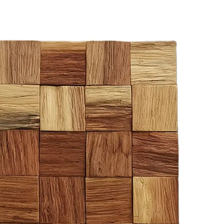Room 3d Wood Wall Panel Natural Wood Color Squares Decorative Tiles 3d Wood Wall Used For Home Decoration