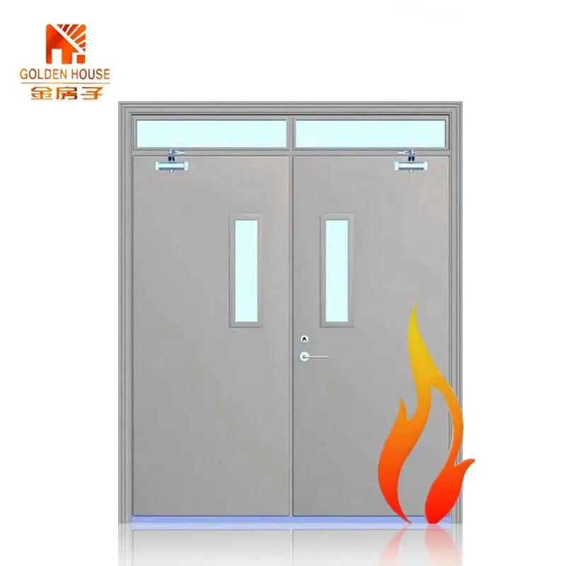 Professional Insulated application Commercial hotel Double Steel Doors Fire Rated Steel Door