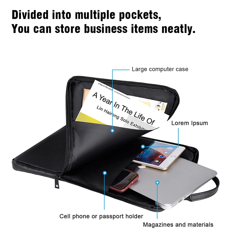 Custom Logo 2100 Fahrenheit Fire Resistant Fireproof Waterproof Computer 15.6 inch Laptop Bag