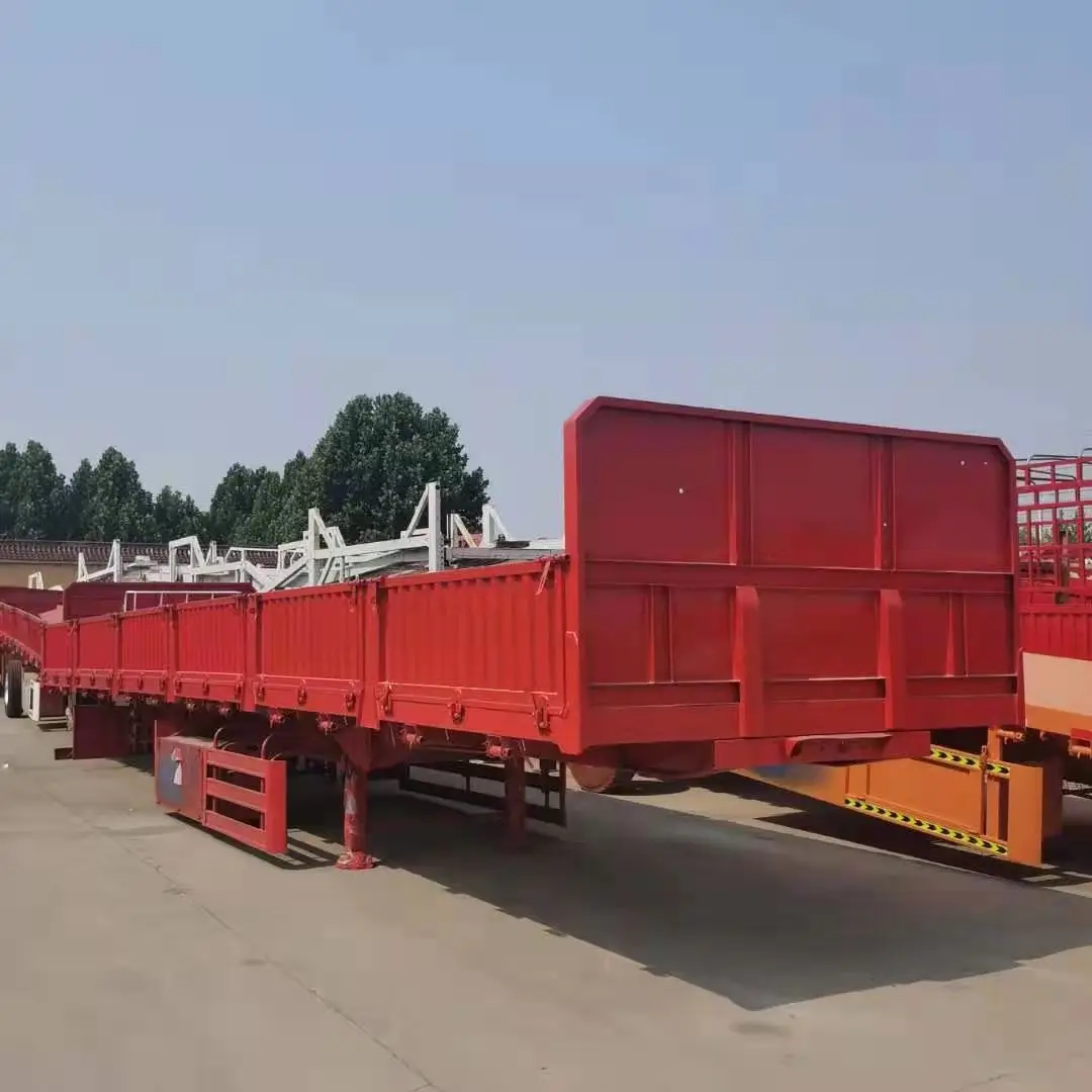 12 Meter Long 40 60 100 Ton Heavy Duty 3 Axle 4 Axle Low Flatbed Loader Deck Lowboy Trailers Lowbed Semi Trailer With Ramps