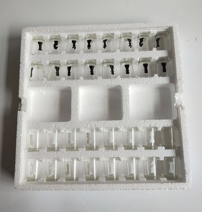 Lead Free Glass Shots Board Game Drinking Checkers Game Set