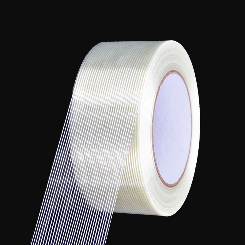 Factory customization single-sided glass fiberglass filament tape unidirectional filament fiber reinforced carton  packing tape