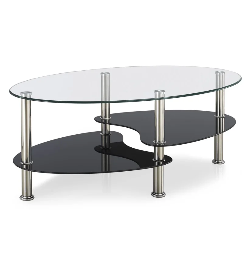 Популярный высококачественный недорогой круглый стеклянный журнальный столик для гостиной