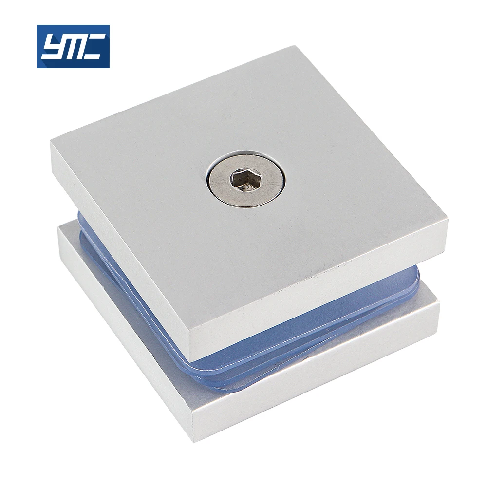 glass clamp railing New Design Corner 180 Degree Hardware Double solid brass bottom plate square edge glass clamp