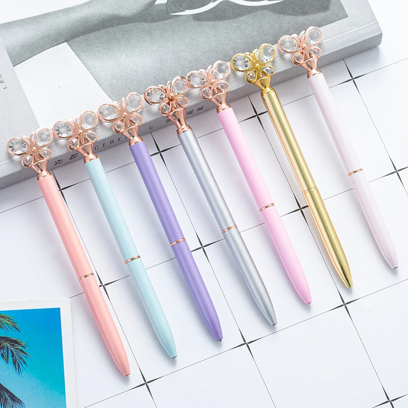 Promotional Personalized Crystal Diamond Butterfly Rhinestone Metal Ball Pen