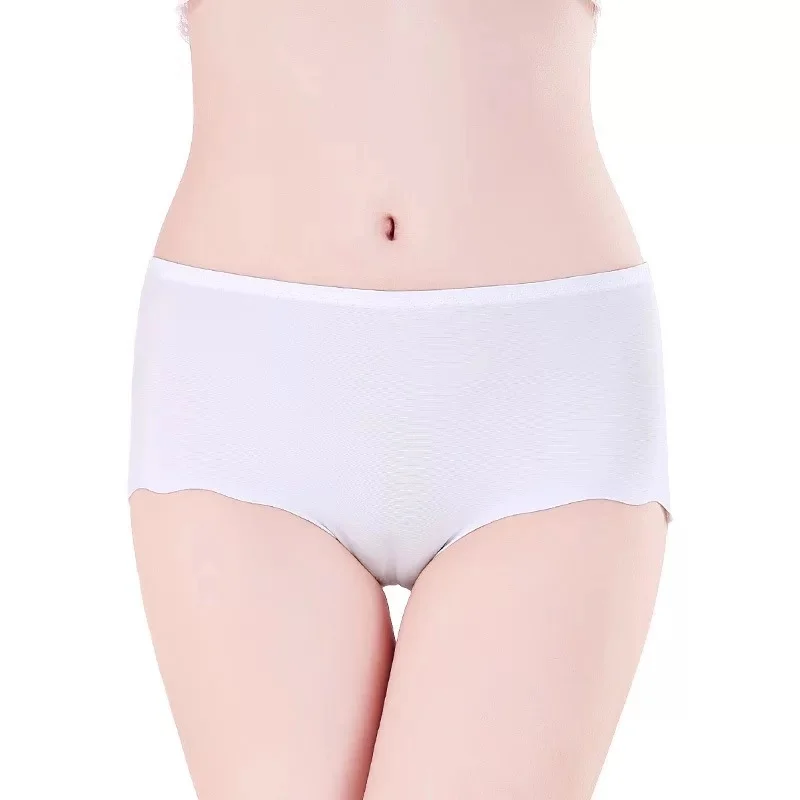 Ice Silk One-piece Seamless Briefs Plus Fertilizer To Increase High Waist Underwear