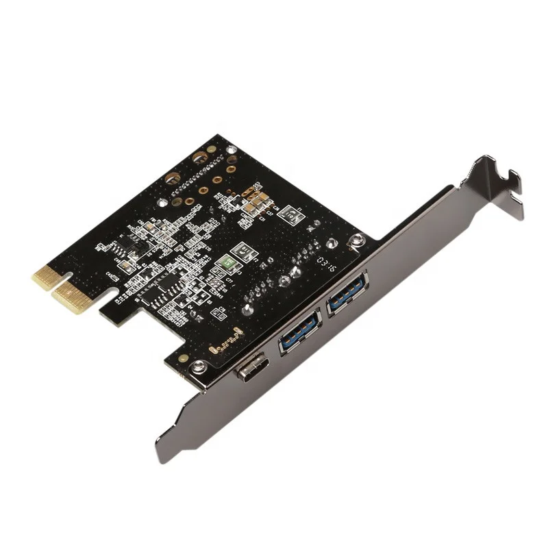 USB 3.1 Type-C + 2 usb 3.0 type-A + SATA 15PIN USB header PCI-e Card Desktop PCI Express to USB3.1 Adapter via chip