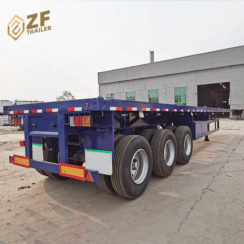 ZW trailer  quality 40ft tri-axle container skeleton semitrailer in truck semi trailer