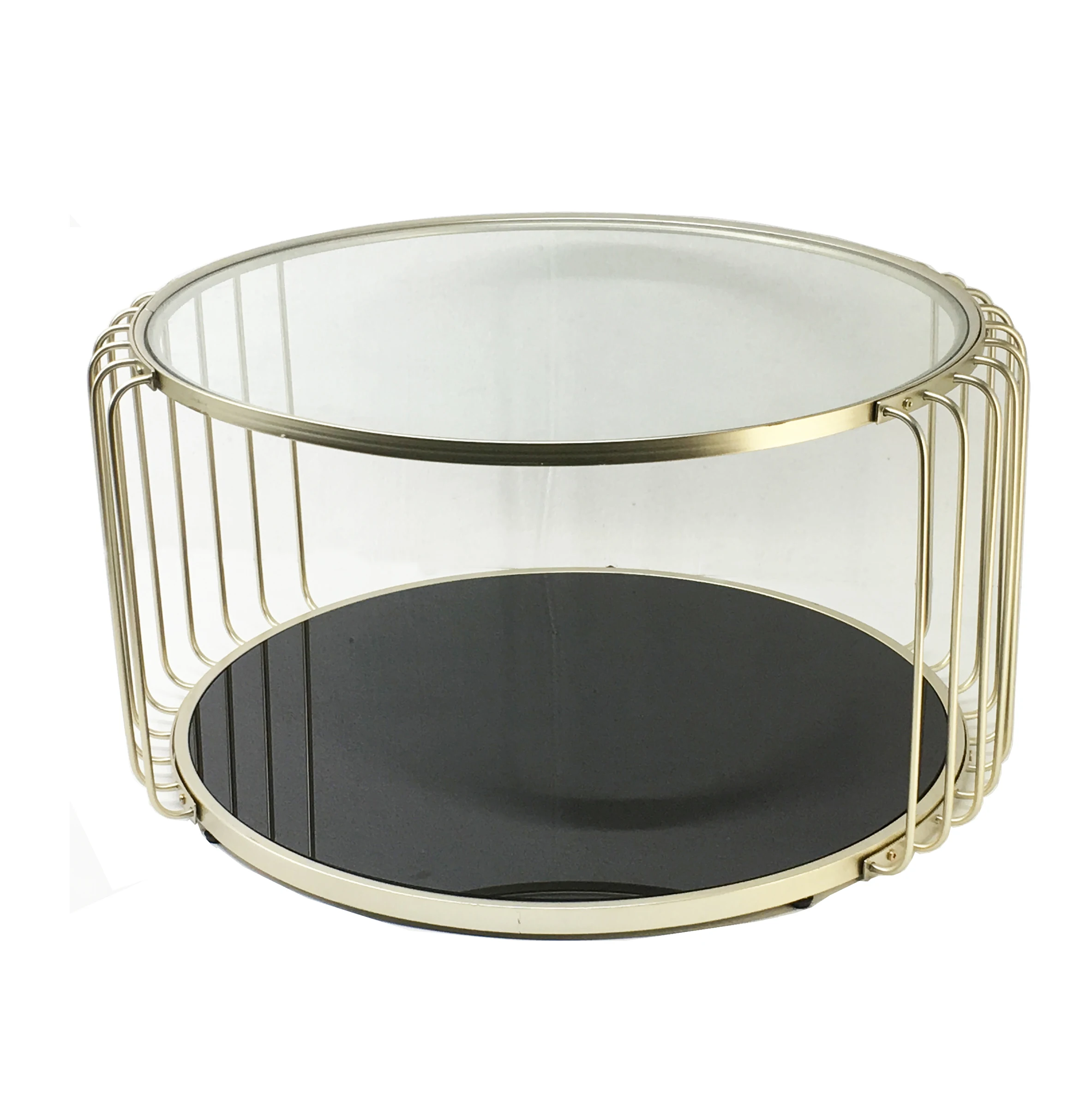 Classic Nesting decor glass top Side Table stand tiktok hot sell metal frame coffee table