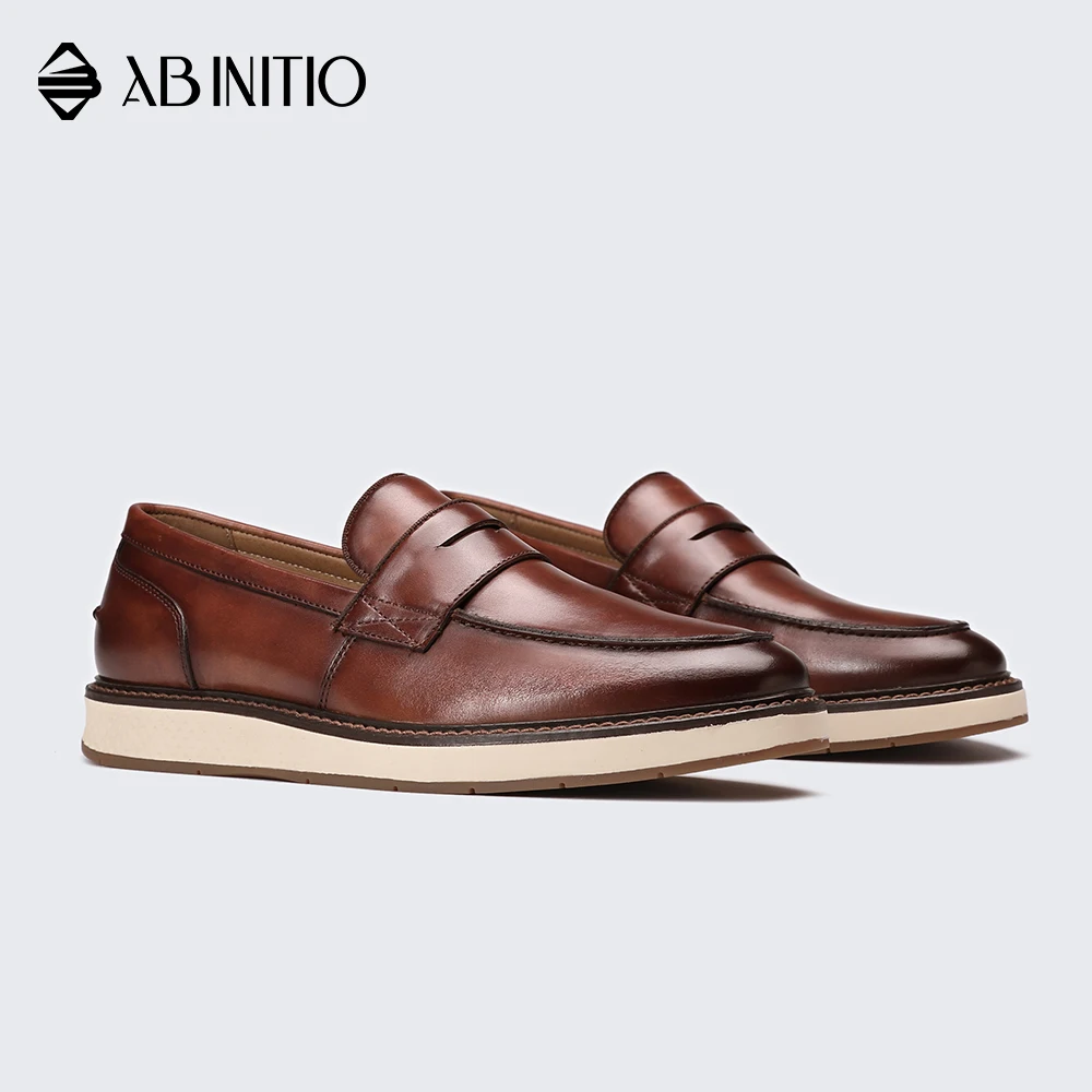  High Quality Luxury Mens Casual Slip On Leather Penny Loafers