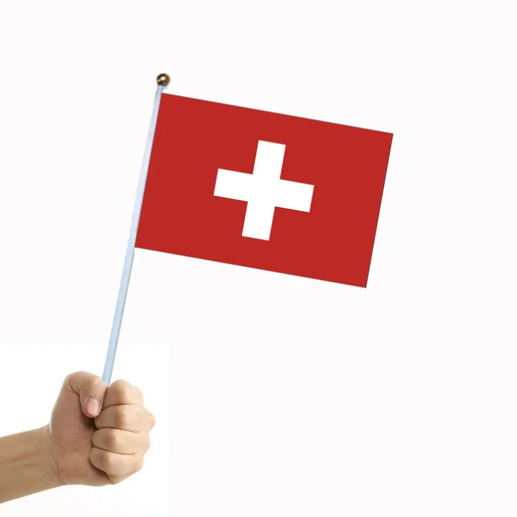 Wholesale 100% Polyester 3 X 5 Ft Switzerland swiss flags red flag with white cross Country Flags Banners