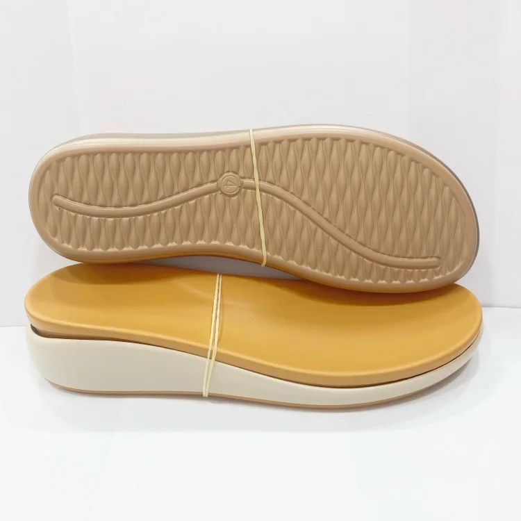 New Design Beach Double Sandals Outsole TPR Bottom Polyurethane Flat Pu Material Women Slipper Sole