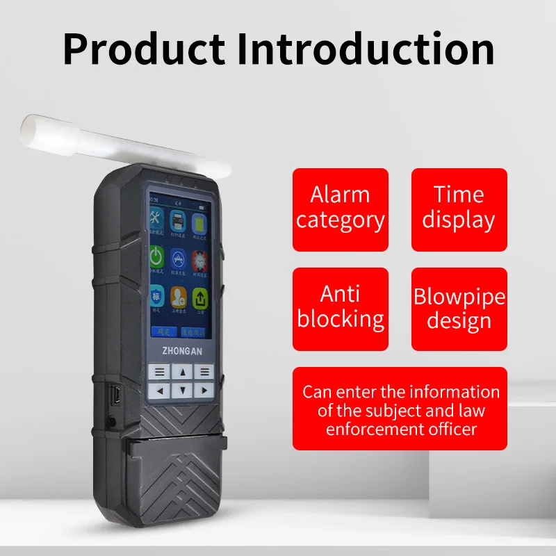 portable type breathalyzer built in printer breathalyzer big LCD display alcohol detector