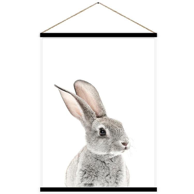 Nordic Home Wall Art Decor Custom Poster And Prints Wooden Magnetic Poster Hanger Photo Frame Slats Wood Picture Hanging Frame