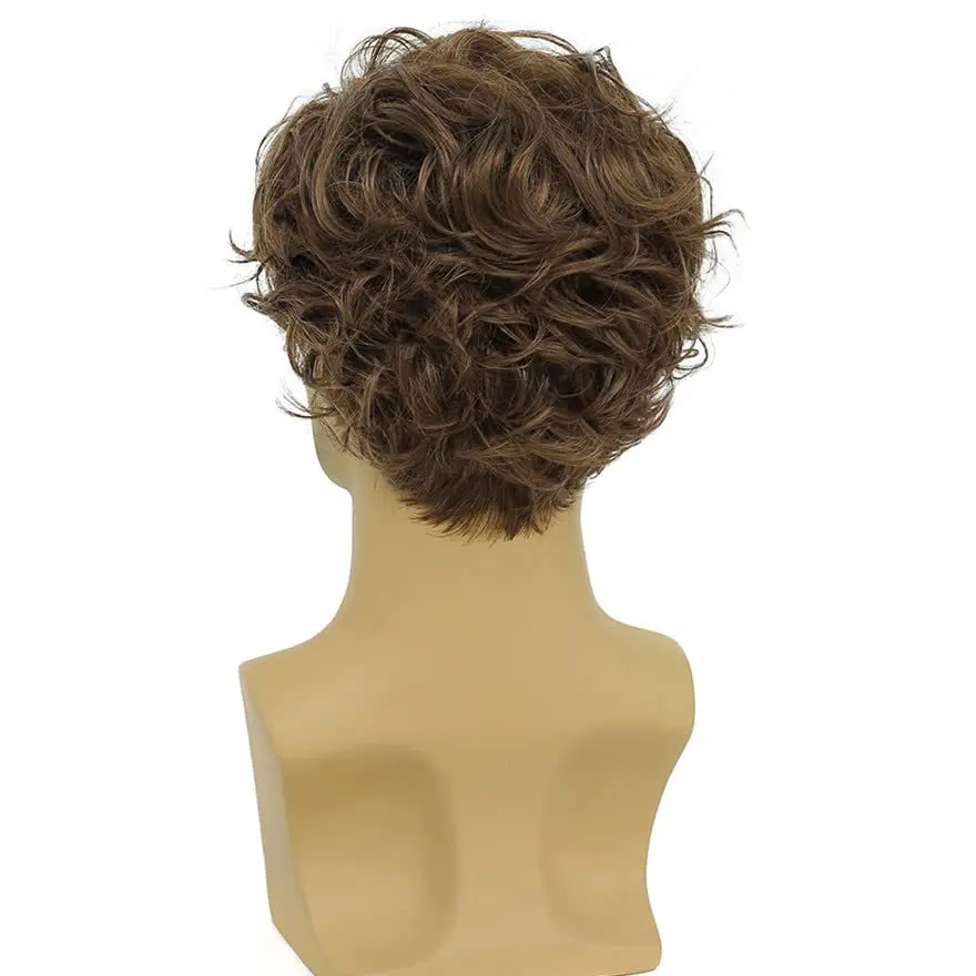 Wholesale Wigs for Men Black Color Daily or Party Male Hairstyle Short Natural Kinky Curly Men Wigs Synthetic Hair Wigs