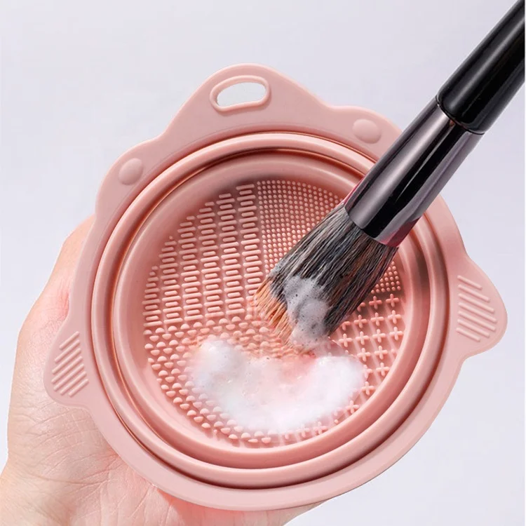 Foldable Makeup Brush Cleaner Silicone Brush Cleaning Mat Cosmetic Brush Cleaner Washing Tool
