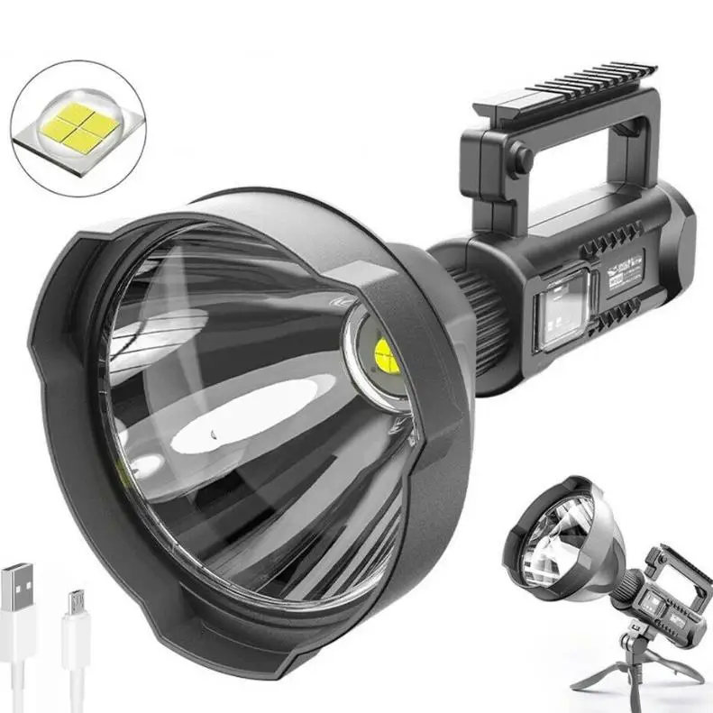 
Battery 4 mode flashlight work light spotlight LED searchlight portable built-in 8000mah 