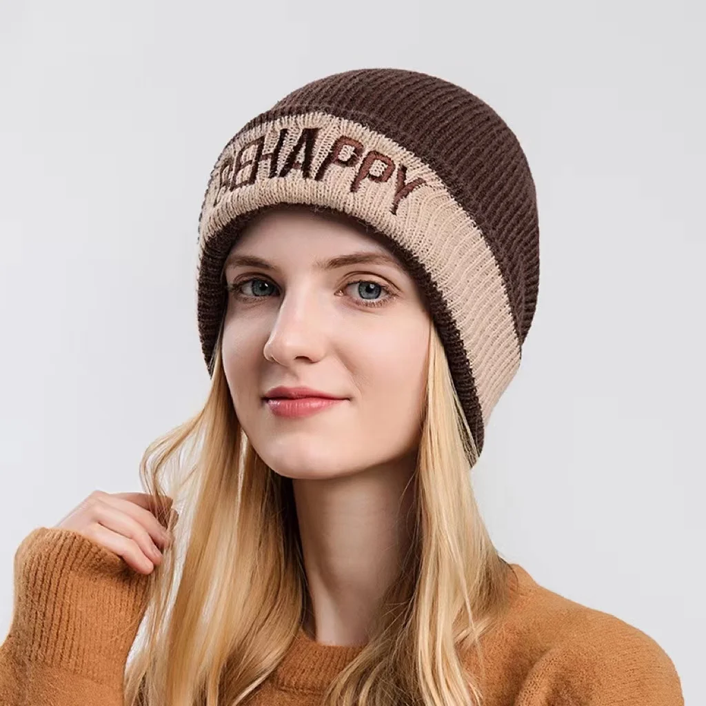 Winter unisex thickened warm Beanie Knit Hat Slouchy Skull Cap