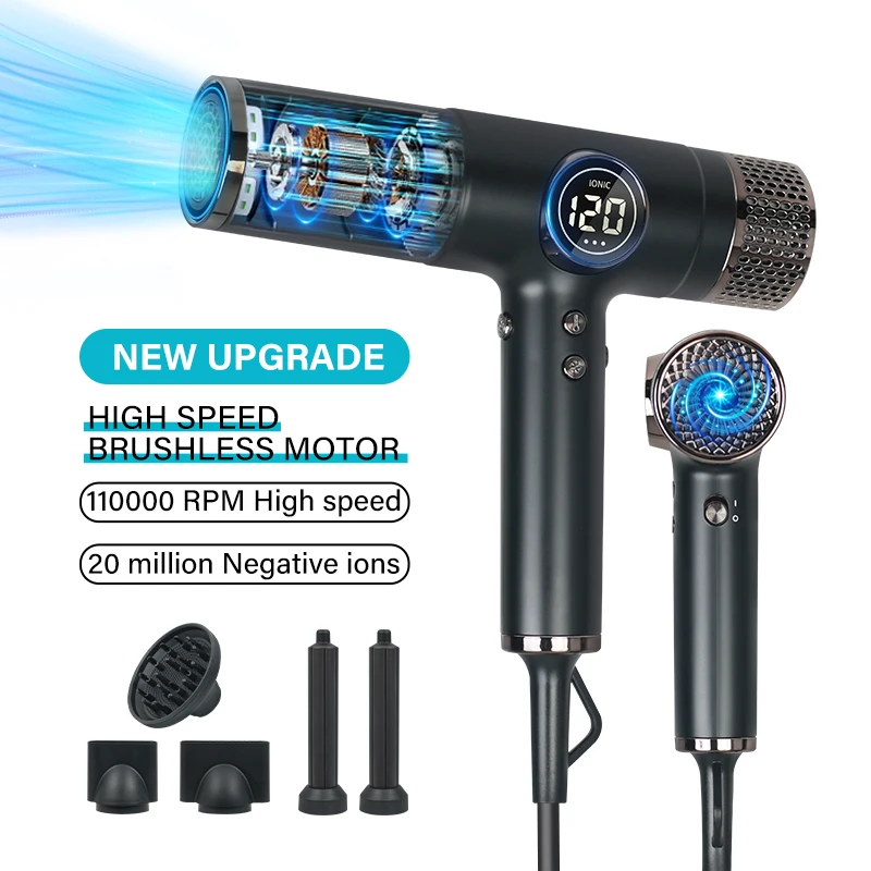 Koofex High Speed 110000Rpm Bldc High Power 2200W Quick Drying Hair Negative Ions Hair Blow Dryer