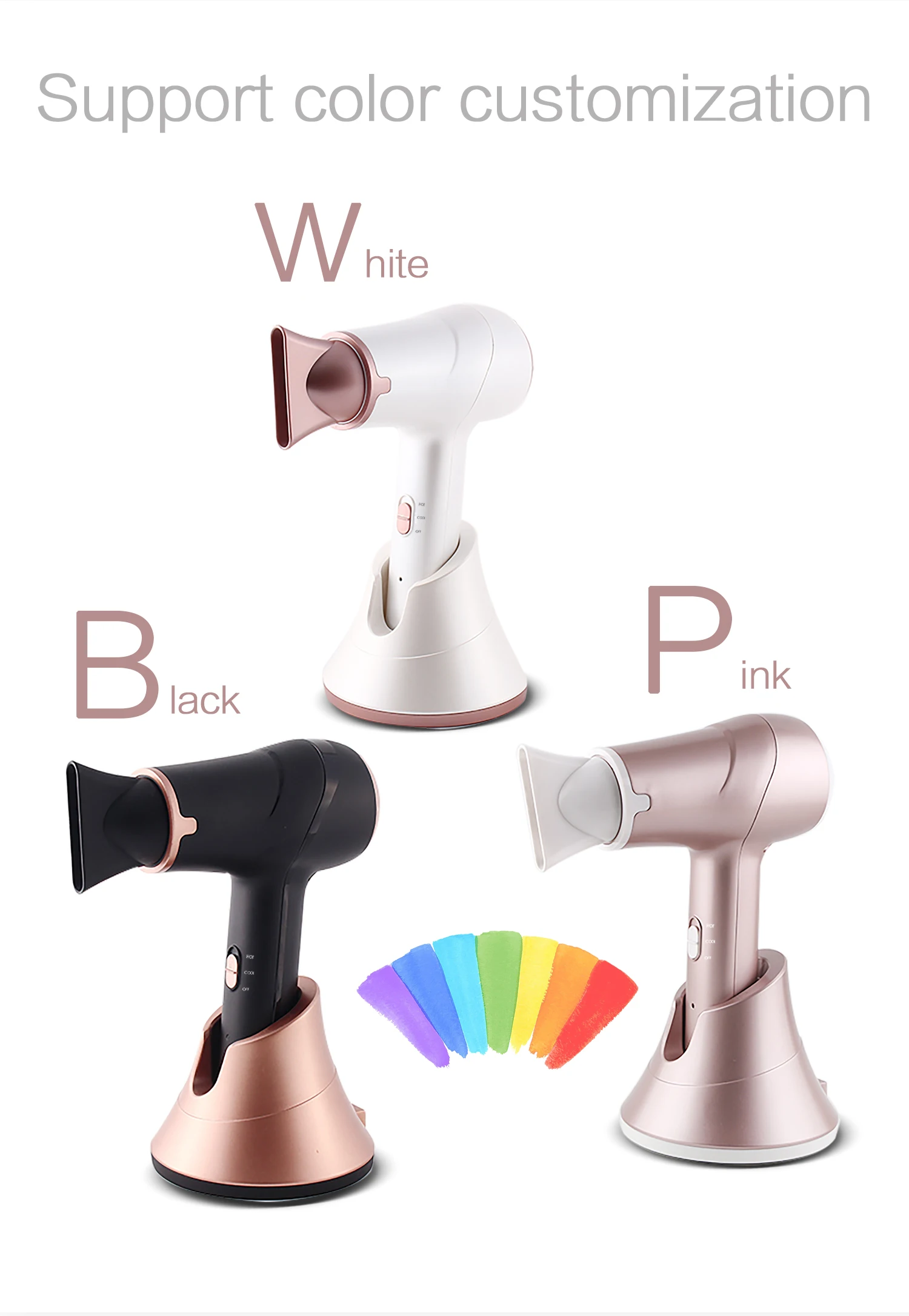 Rechargeable Battery 5000 mAh Portable Factory Professional Hair Dryer OEM DC Motor With Adaptor Concentrator