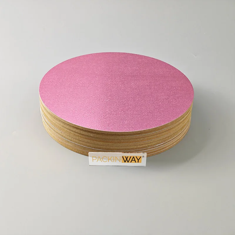 Food Grade Round MDF Cake Board Gold Birthday Masonite Cake Bottom Support Thickened Cake Drum Logo customized