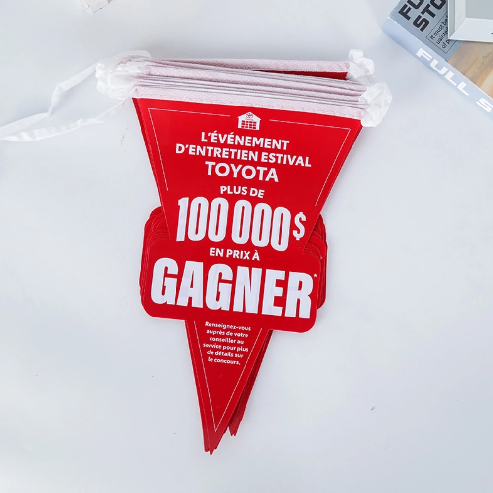 Custom Special Shaped Triangle Flying Banners Pennants Bunting String Flags Personalized Logo Business Promotional Flags Banners