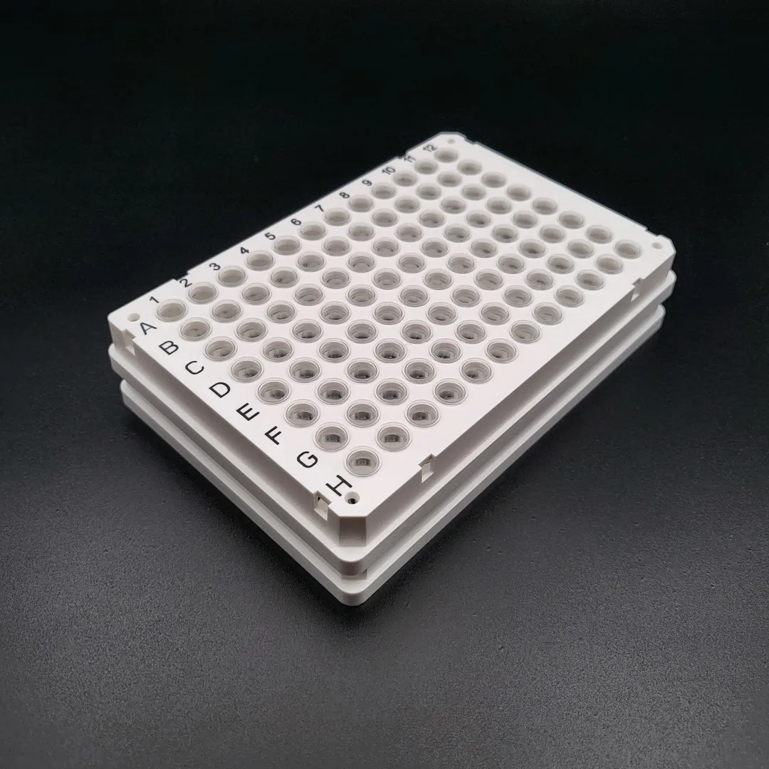 White Pcr Plate 0.2ml Pcr Full Skirted  96 Well Plate Round Bottom Shaped Bottom