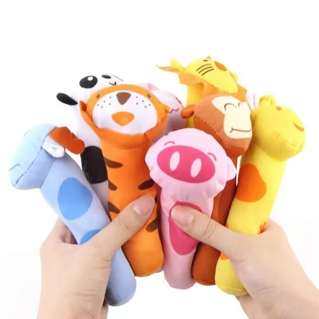 Animals Baby Rattles Soft Plush Toys Handing BB Sounder bell