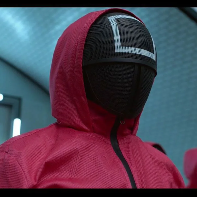 Black Hot Game Helmet Face Mask COS Cosplay Pretends To Play The Korean TV Series Halloween Party