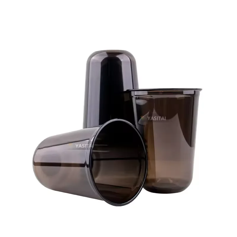 disposable custom logo Black u shape yogurt bubble tea 12 14 16 oz pet cup plastic cup