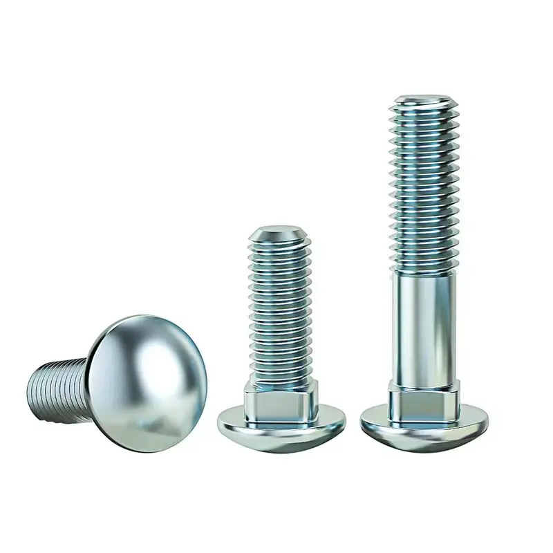 National standard GB12 galvanized carriage screw half round head square neck bolt m4-m12