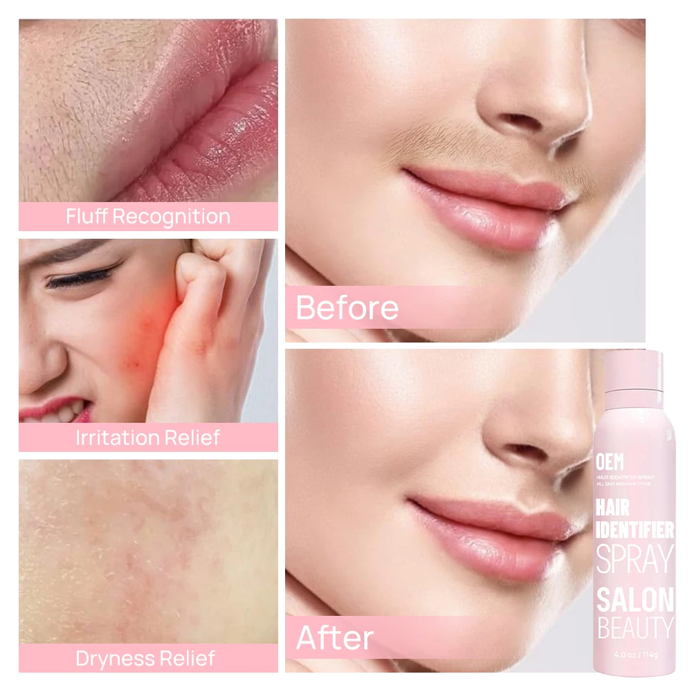 Free Sample Natural Face Identifier Spray For Facial Skin Body Powder Shaving Removal Powder Hair Identifier Spray