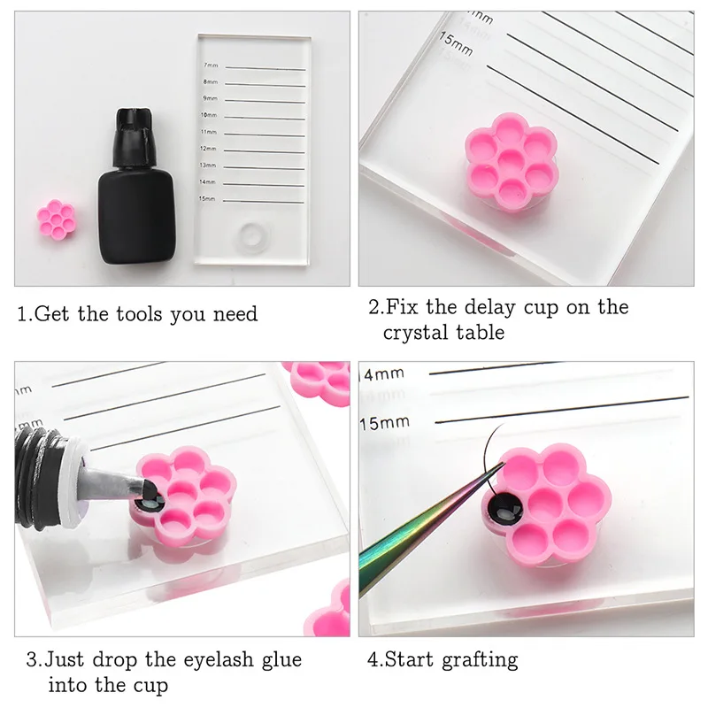 Jaunty Sky 100 PCS Lash Glue Cups Holder for Volume Lashes Fan Glue Holders for Eyelash Extensions Flower Lash Glue Cups